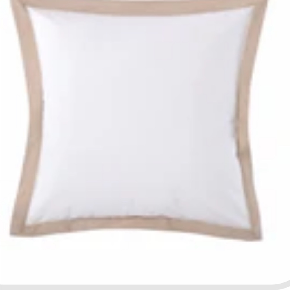 Levtex Home Tan Flange Euro Sham White NWT
